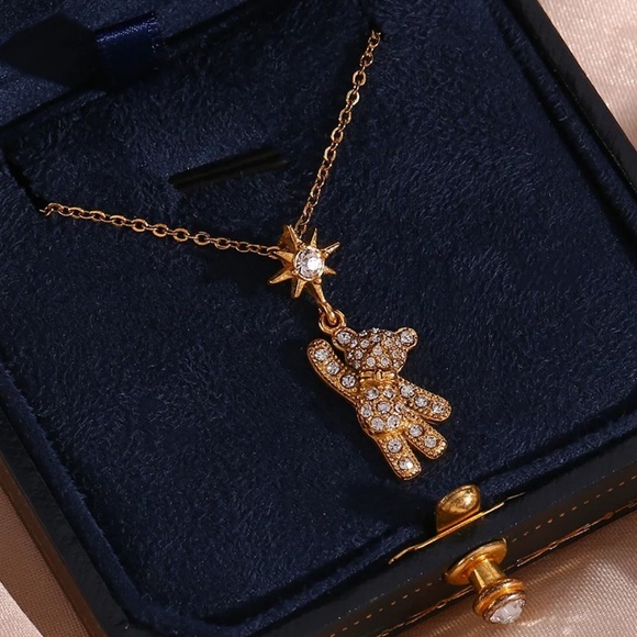 New Teddy Bear 18K Gold Necklace, nice Necklace, cute Necklace - Picture 5 of 6